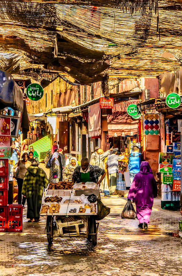 City Photograph - Street Of Marrakech by Dieter Walther