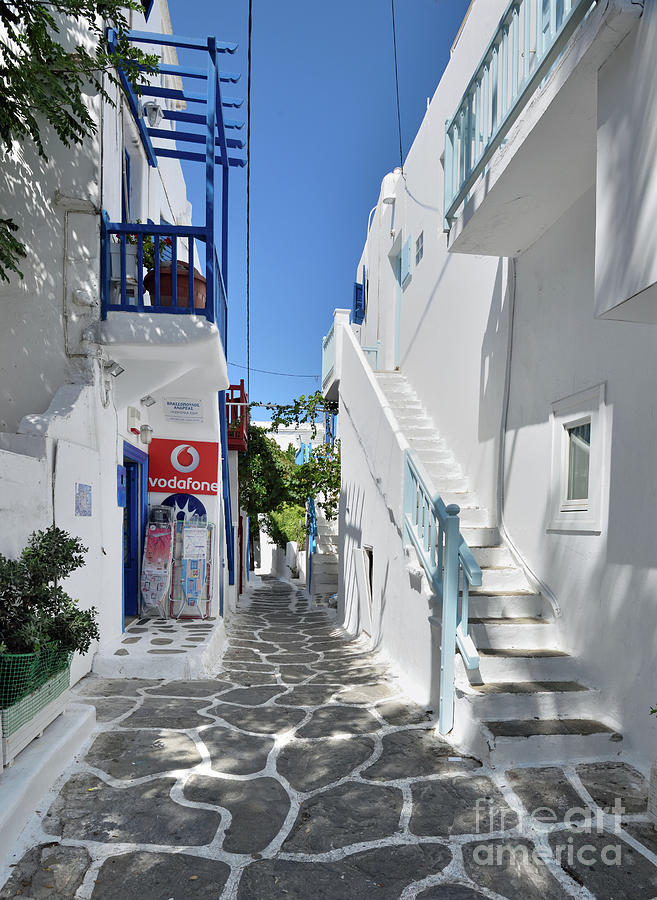 Street of Mykonos Photograph by Jim Chamberlain - Fine Art America