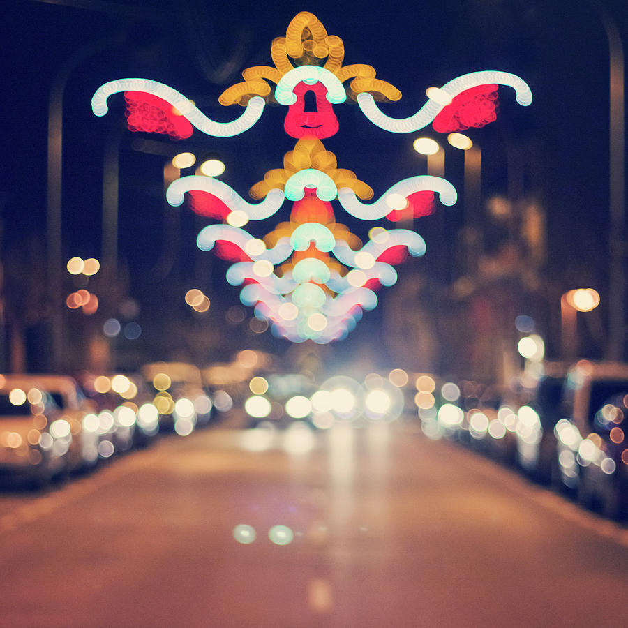 Street On Christmas Lights Photograph by Elvira Boix Photography