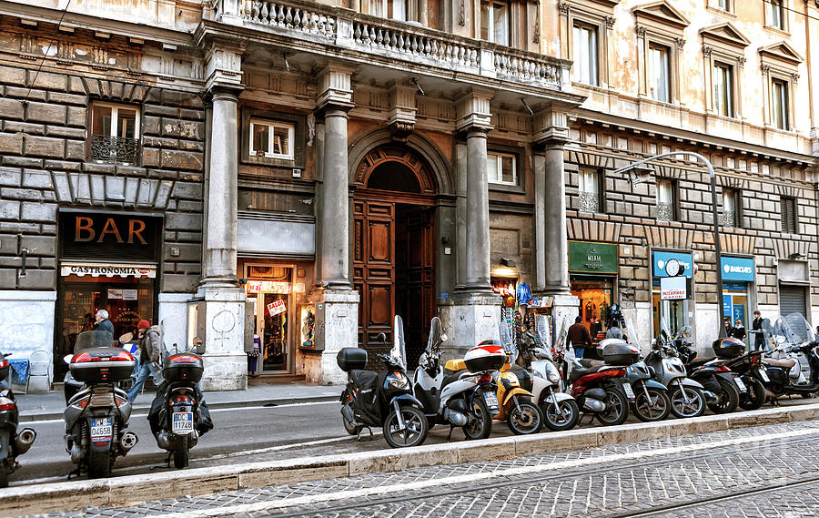 Street Parking in Rome Photograph by John Rizzuto