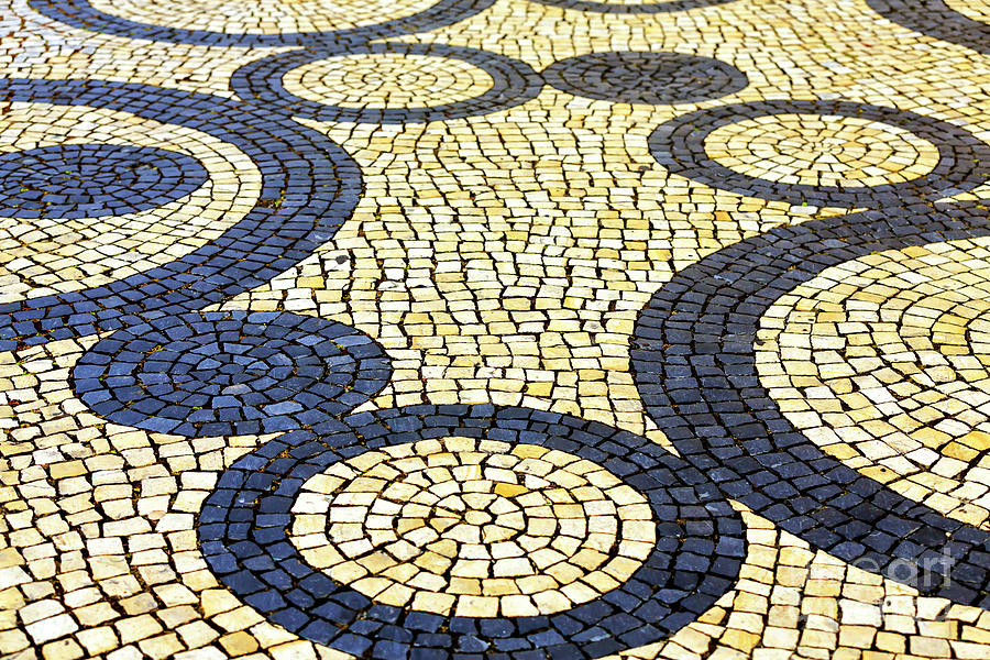 Pattern Photograph - Street Patterns in Aveiro Portugal by John Rizzuto