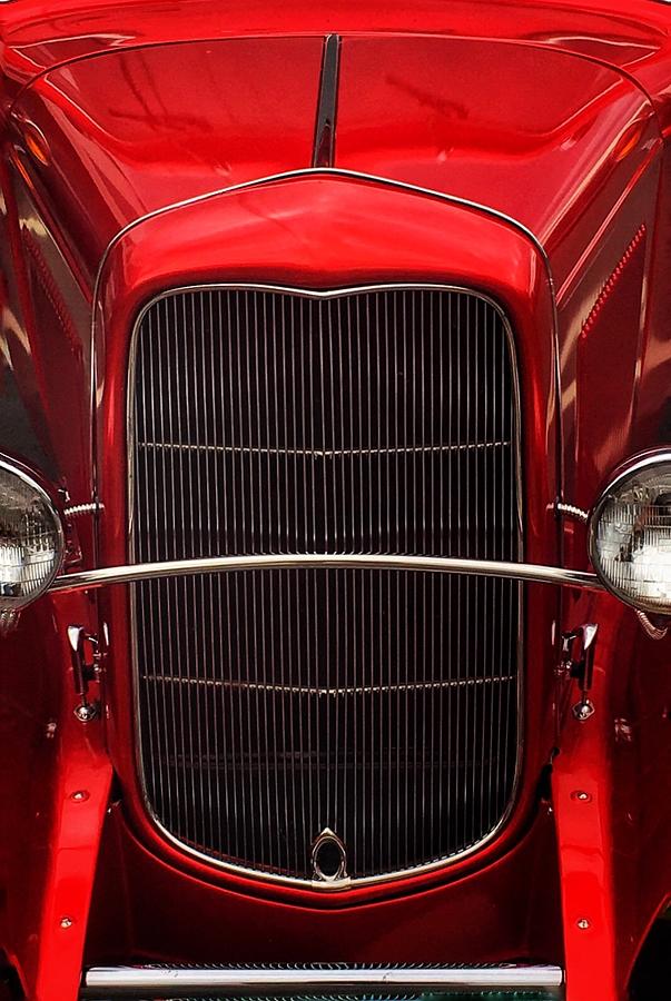 Street Rod Grille  Photograph by Jerry Abbott