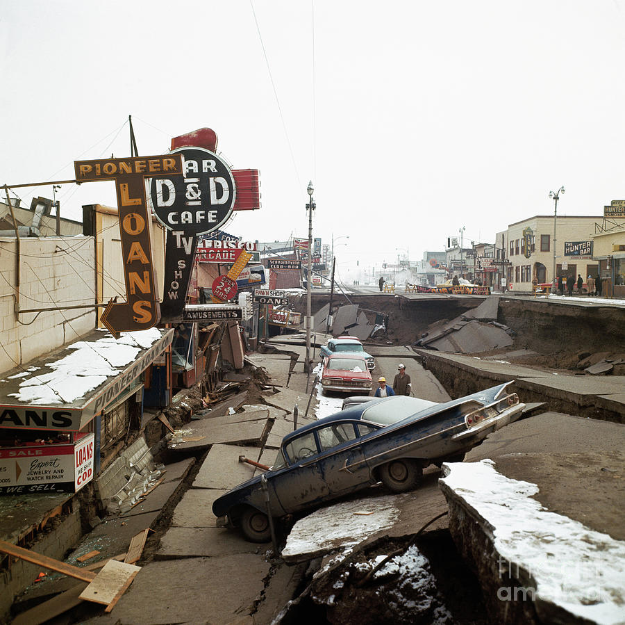Street Scene After Earthquake In Alaska Photograph by Bettmann