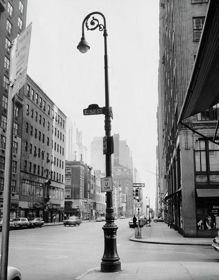 Street Scene At 52nd St, Nyc Photograph by George Marks