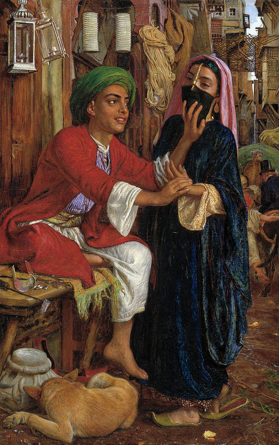 William Holman Hunt Painting - Street Scene in Cairo - The Lantern Makers Courtship by William Holman Hunt