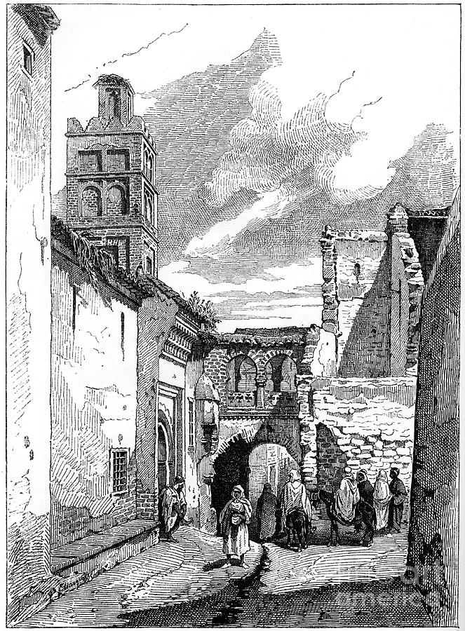 Street View In Tlemcen, Algeria, C1890 Drawing by Print Collector