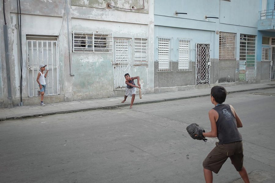 Baseball Photograph - Streetball in Havana by Mark Duehmig
