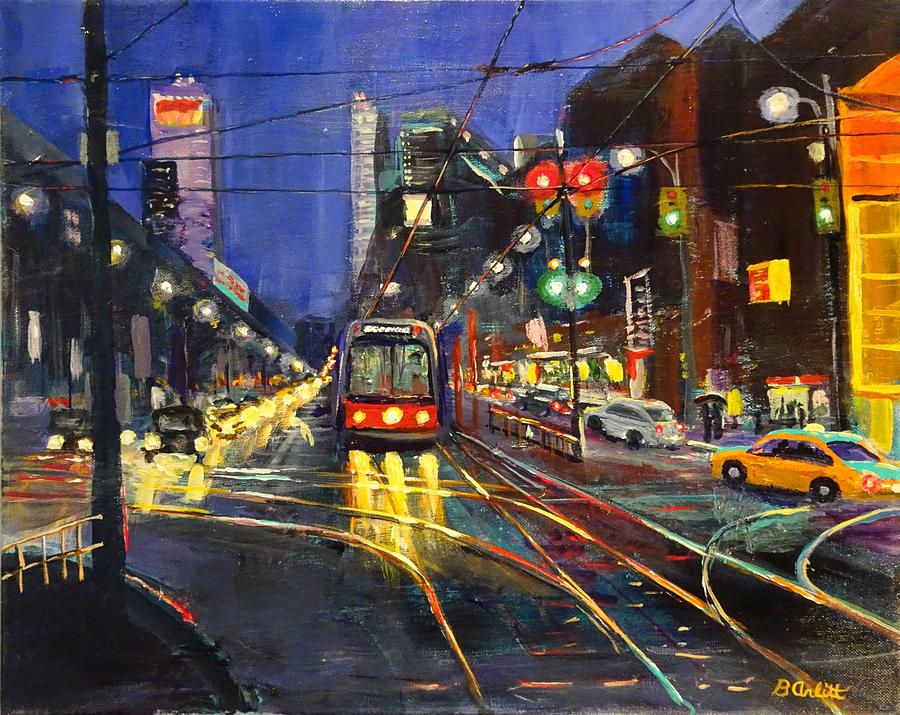 Streetcar Crossroads Painting by Brent Arlitt