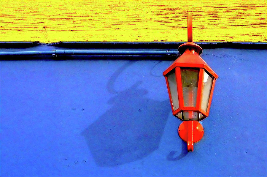 Architecture Photograph - Streetlamp With Primary Colors by By Felicitas Molina