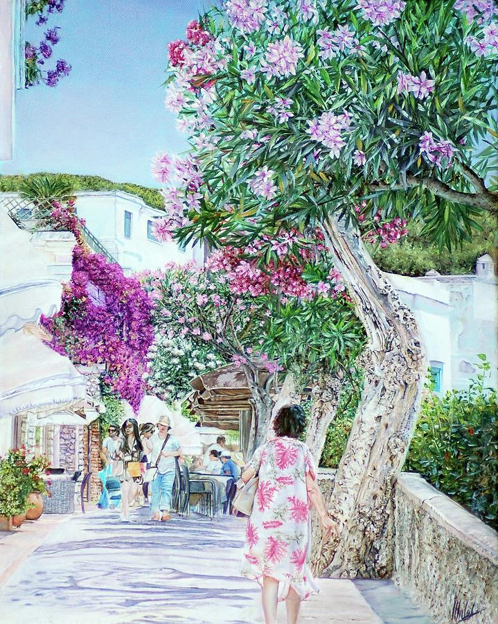Streets of Capri Painting by Michelangelo Rossi