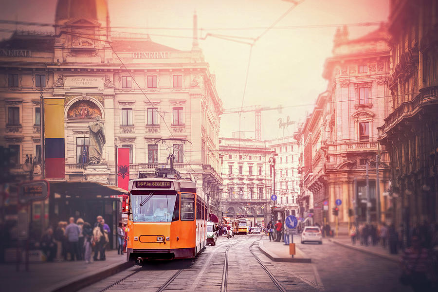 Transportation Photograph - Streets of Milan Italy by Carol Japp