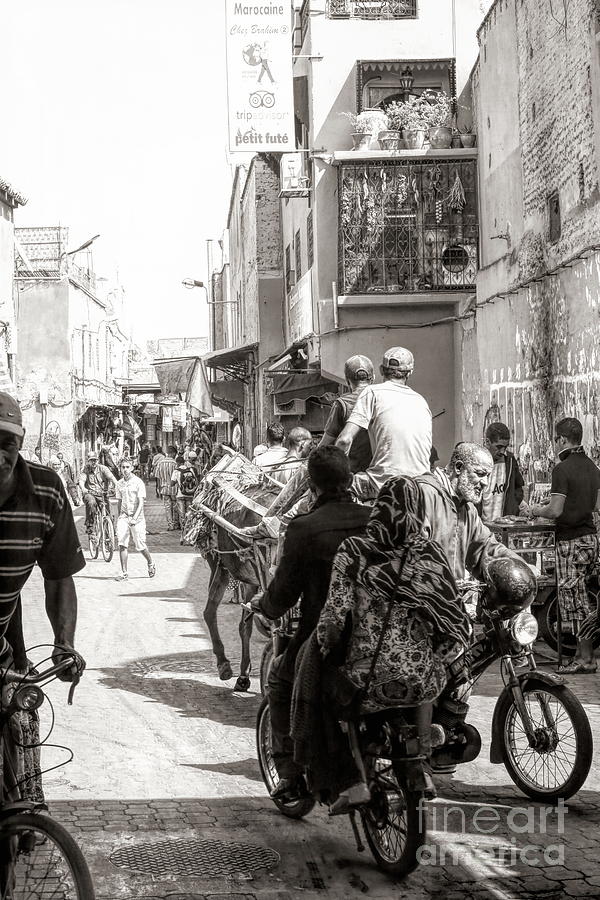 Streets of Morocco Marrakesh  Photograph by Chuck Kuhn