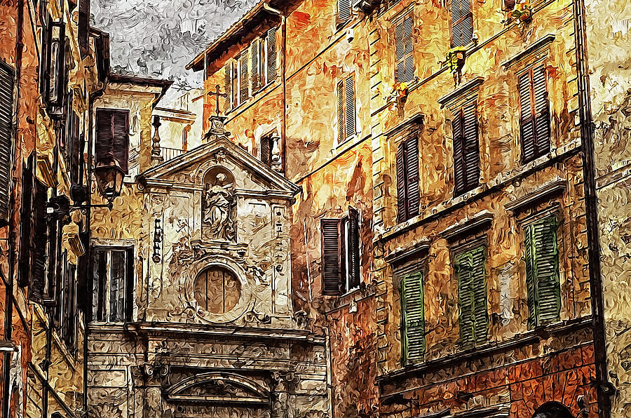 Streets of Rome, Through art and history - 01  Painting by AM FineArtPrints
