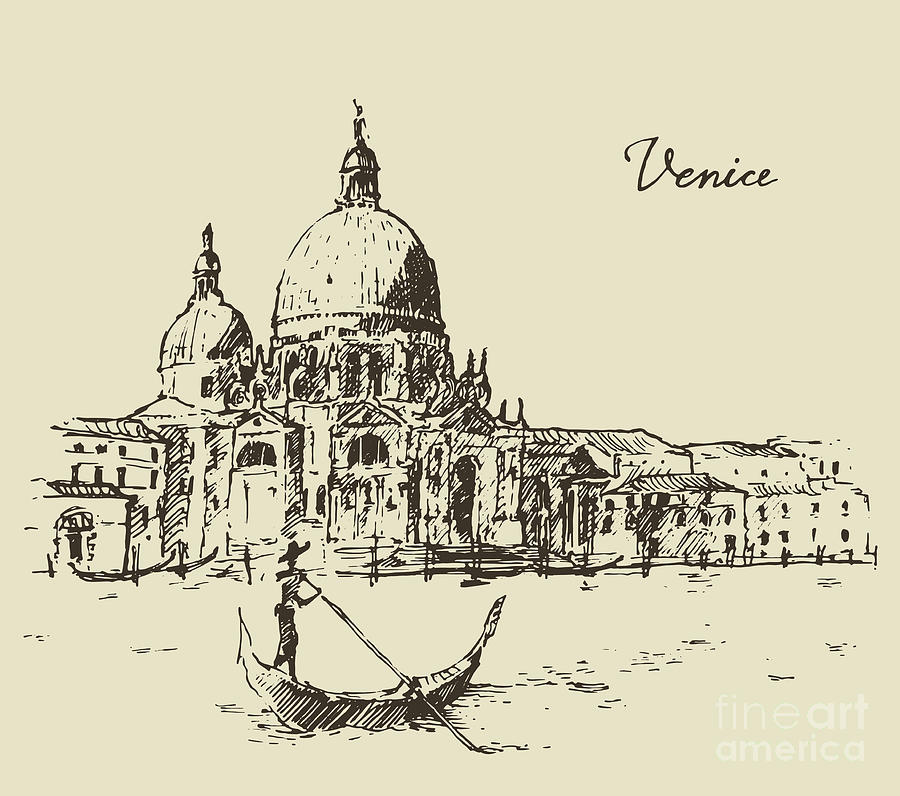 Streets Venice Italy With Gondola Digital Art by Thedafkish