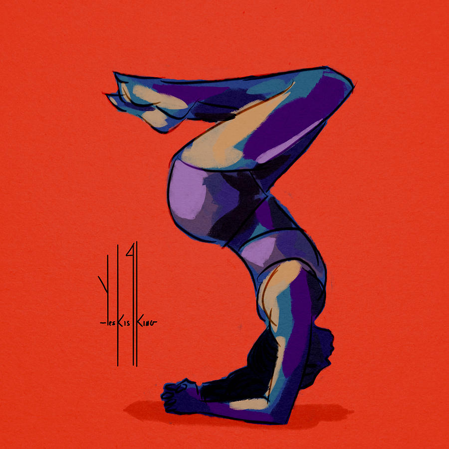 Yoga Painting - Strength and balance by Victor King
