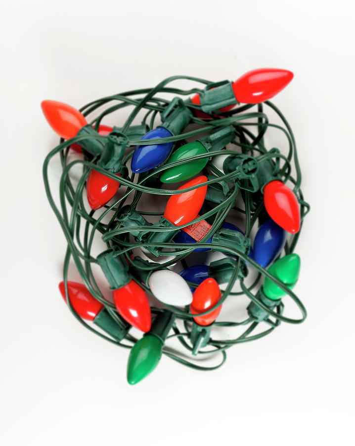 Christmas Drawing - String of Christmas Lights by CSA Images