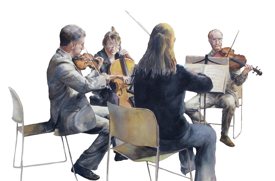 Music Painting - string Quartet by Suzanne Accetta