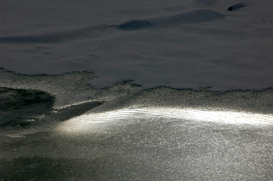 Stripe Of Reflected Light On Snow, Ice Photograph by Harry Zeitlin