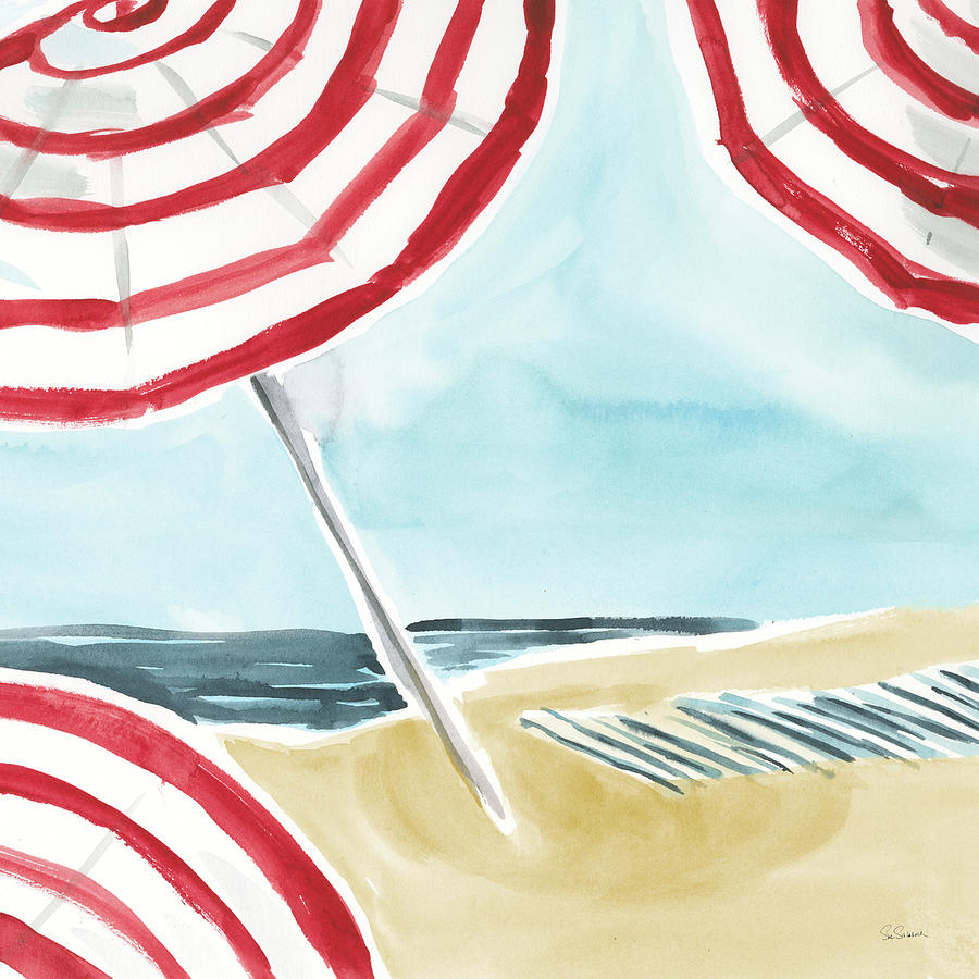 Beach Painting - Stripes On The Beach I by Sue Schlabach