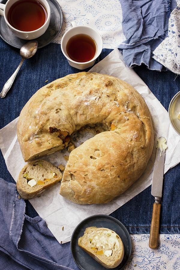 Stromboli With Butternut Squash, Feta And Fennel Seeds, Butter, Tea Photograph by Zuzanna Ploch