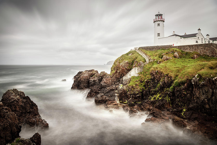 Strong Tide At Coast Around Fanad Head Lighthouse, Letterkenny, County Donegal, Ireland, Wild Atlantic Way, Europe Photograph by Gnther Bayerl
