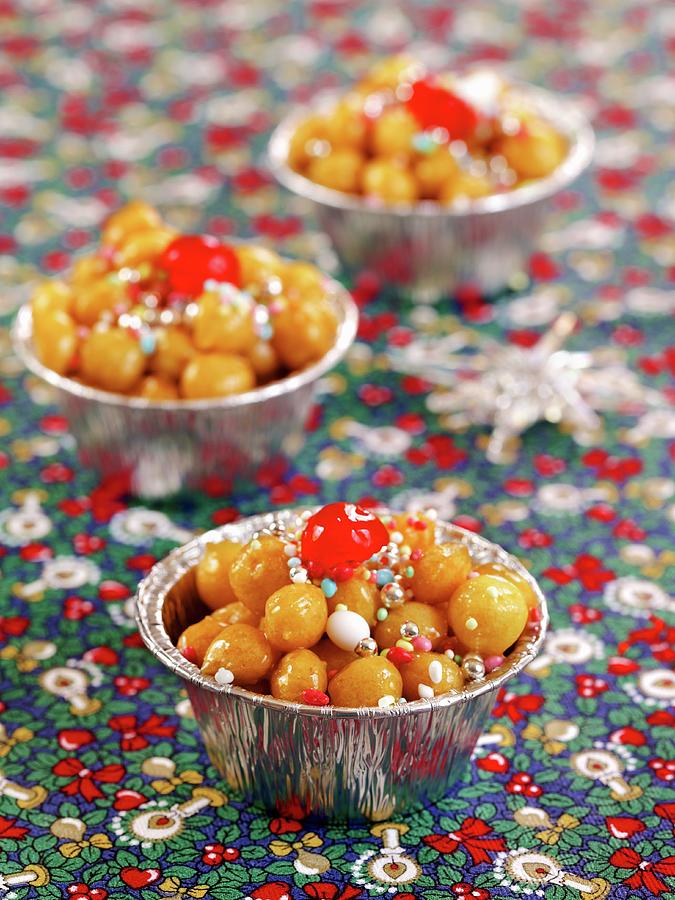 Struffoli Di Natale christmas Sweets From Naples, Italy Photograph by Fabrizia Postiglione