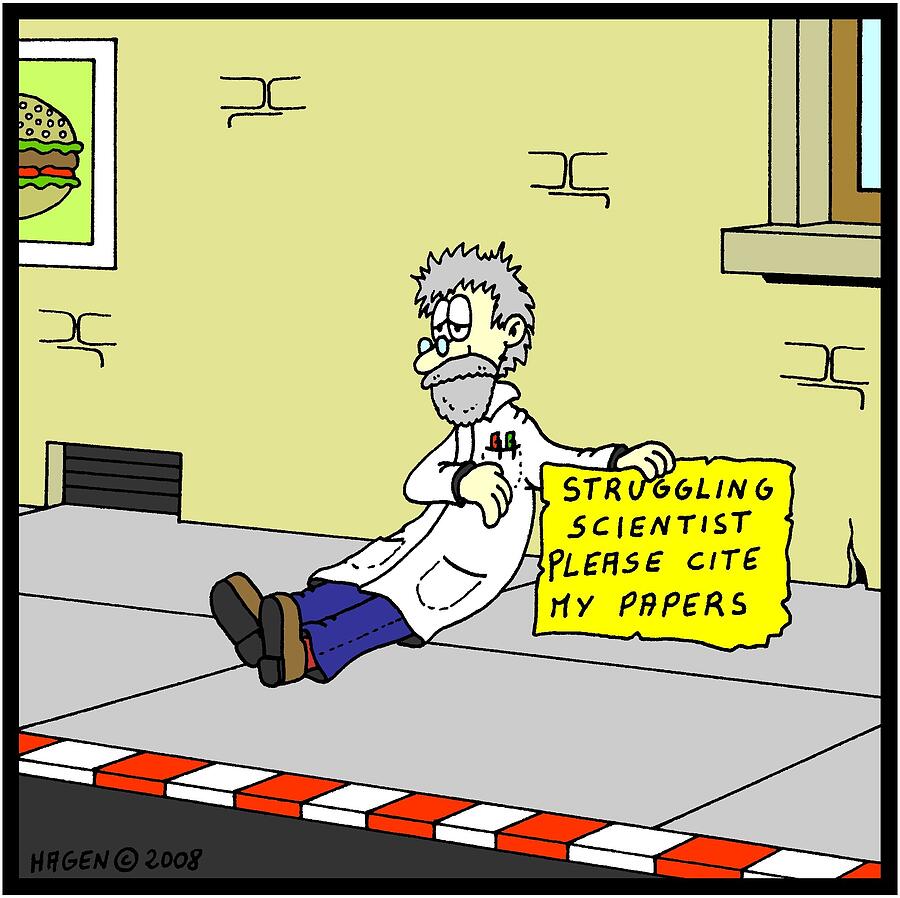 Scientist Drawing - Struggling Scientist, Please Cite My Papers by Hagen