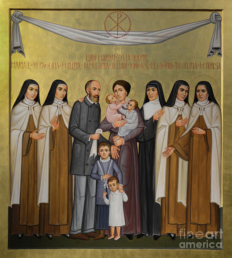 Sts. Louis and Zelie Martin with St. Therese of Lisieux and Siblings Painting by Paolo Orlando