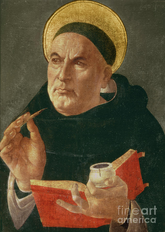 Book Painting - St Thomas Aquinas by Sandro Botticelli by Sandro Botticelli