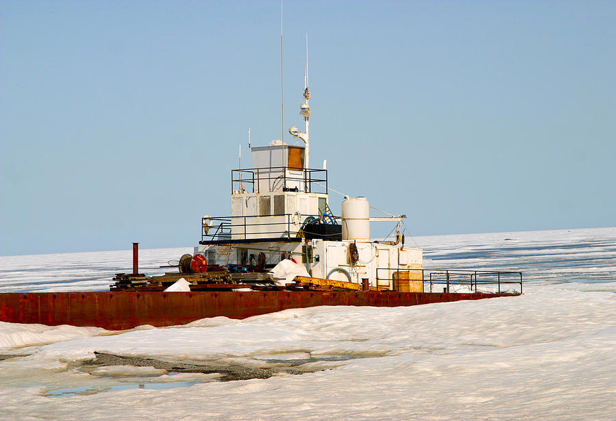 Stuck Ship in the Arctic Photograph by Anthony Jones
