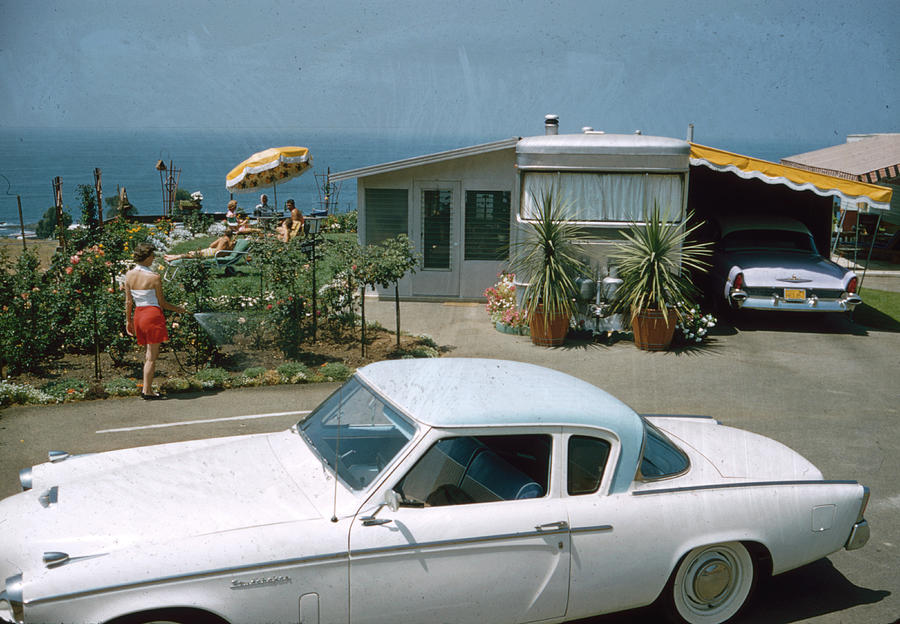 Beach Photograph - Studebaker Parked by Ralph Crane