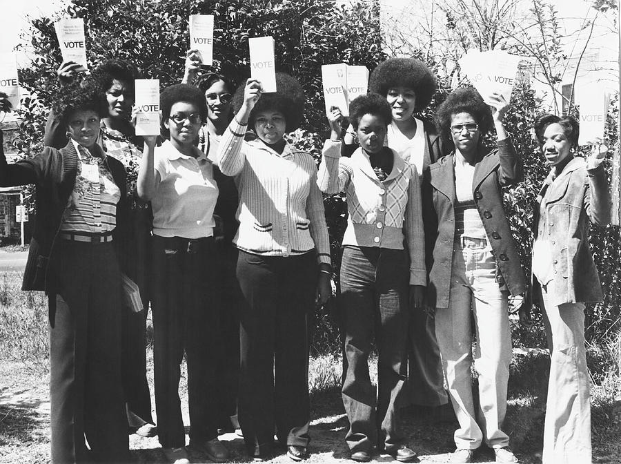 Students Hold Voting Pamphlets Aloft Photograph by North Carolina Central University