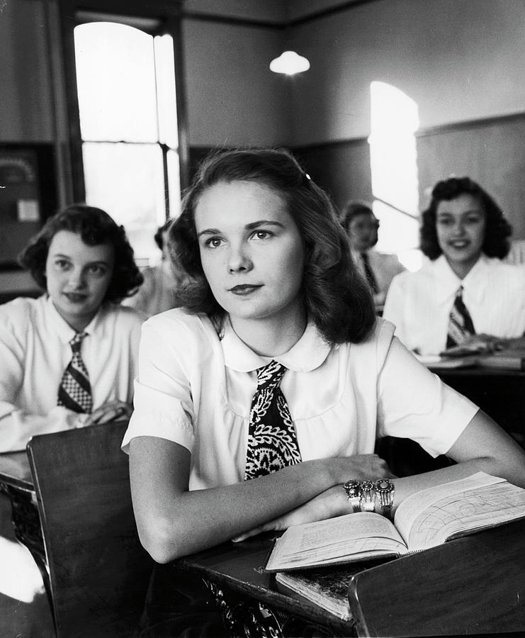 Black And White Photograph - Students In Class by Alfred Eisenstaedt