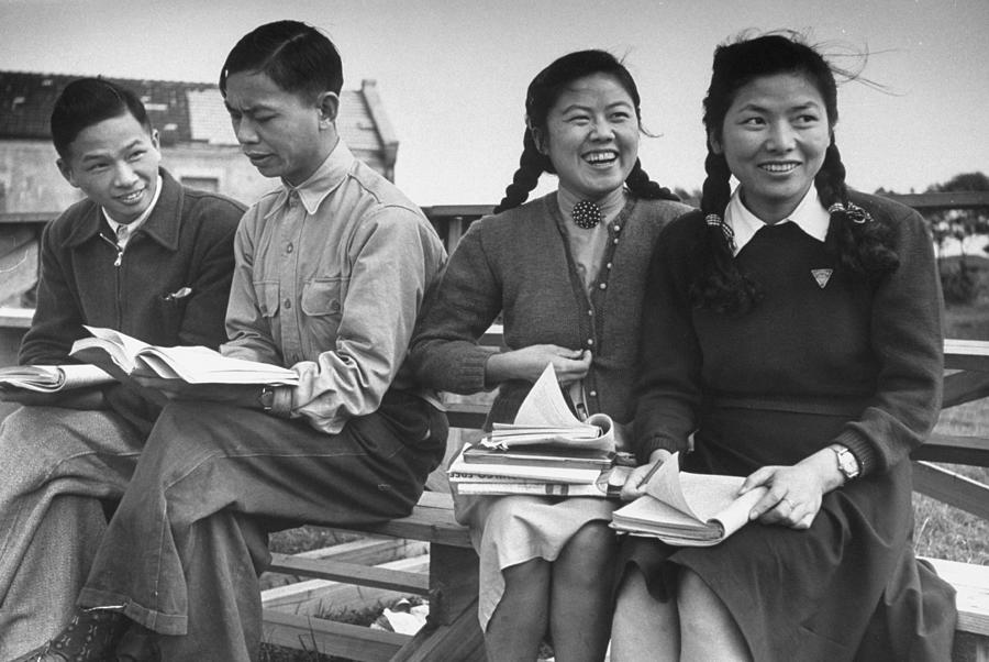 Archival Photograph - Students in Taiwan by Carl Mydans