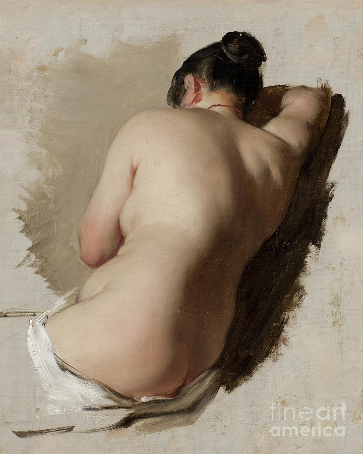 Studfy of a Nude circa 1850 Painting by Amalia Lindegren