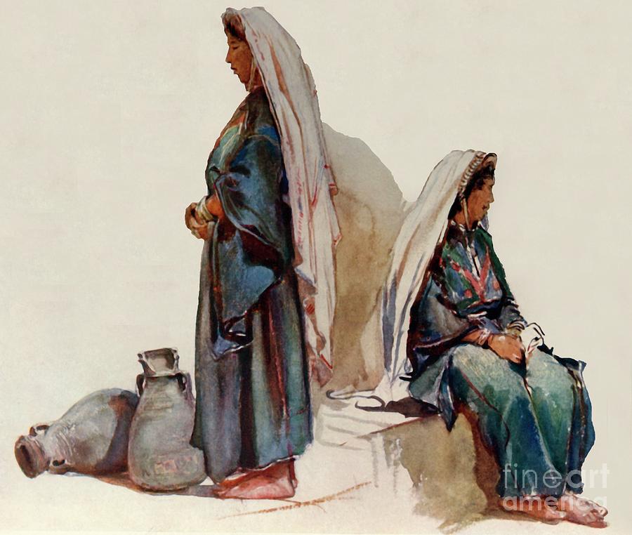 Studies Of Syrian Peasant Women Drawing by Print Collector