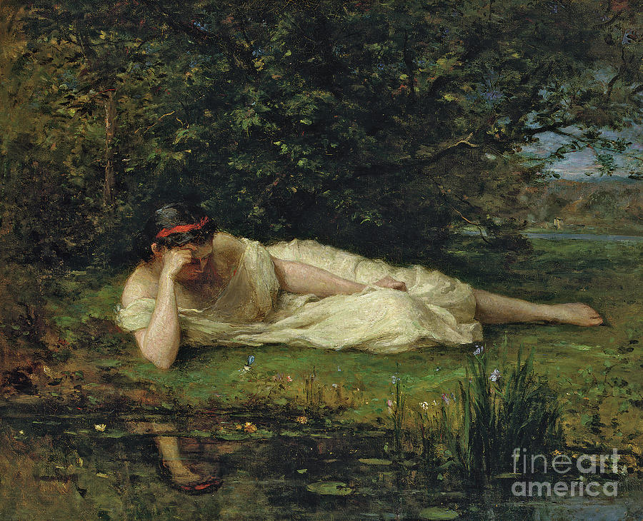 Study at the waters edge, 1864 Painting by Berthe Morisot