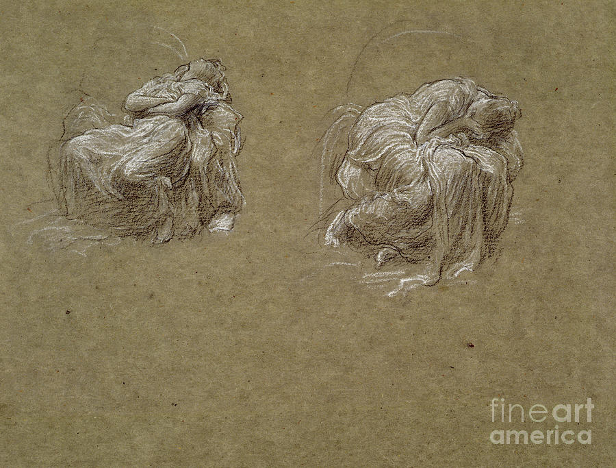 Study For flaming June Drawing by Frederic Leighton