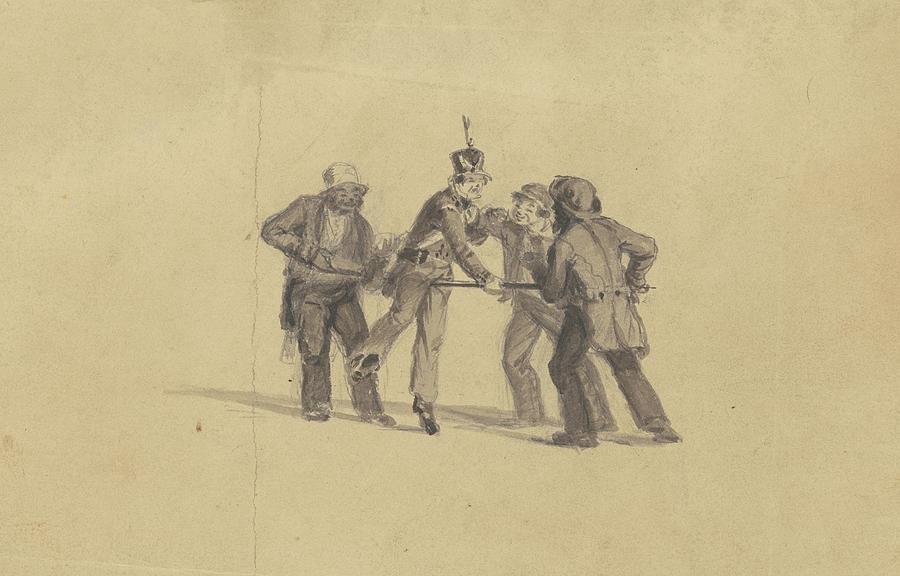 Study For militia Training Drawing by James Goodwyn Clonney - Fine Art ...