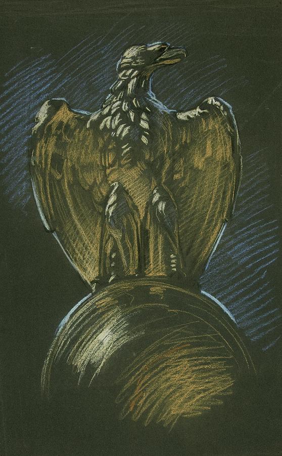 Study For The Eagle Column Decoration In apotheosis Painting by Edwin Austin Abbey Study For The Eagle Column Decoration In apotheosis Painting by Edwin Austin Abbey