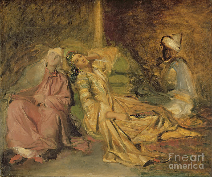 Study For The Interior Of A Harem Painting by Theodore Chasseriau