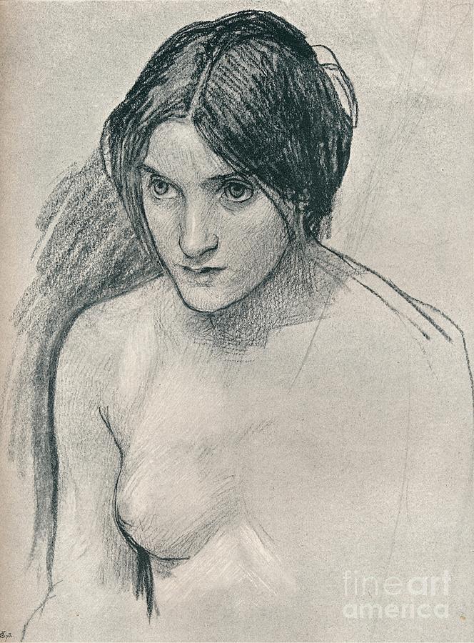 Study For The Painting Hylas Drawing by Print Collector