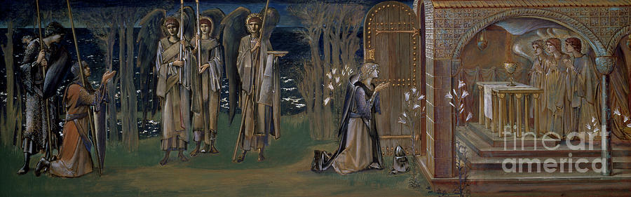 Knight Painting - Study For The Tapestry the Attainment Of The Holy Grail, C.1894 by Edward Burne-Jones