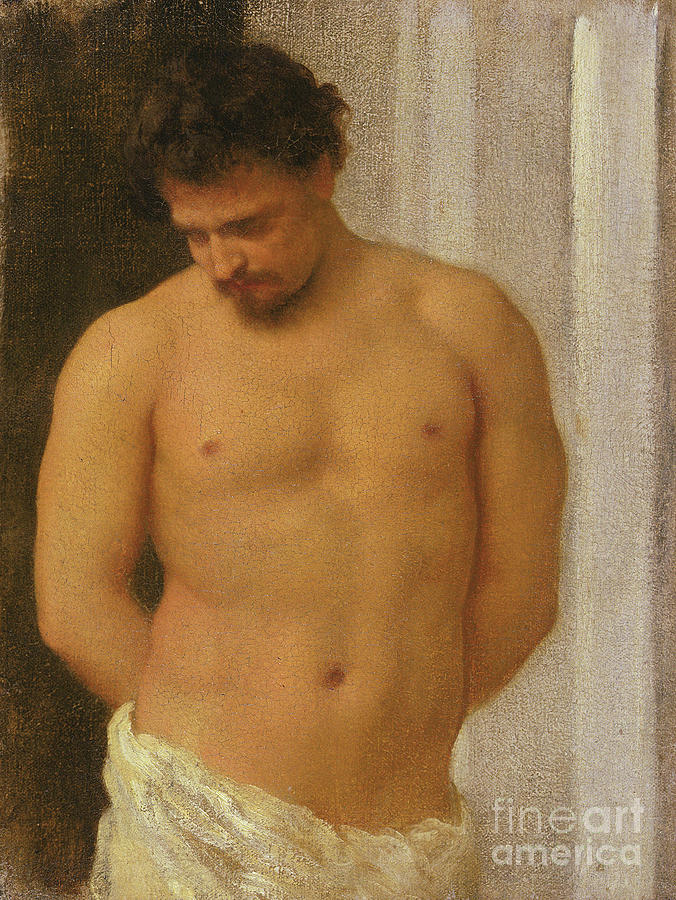 Study Of A Male Figure Painting by Frederic Leighton