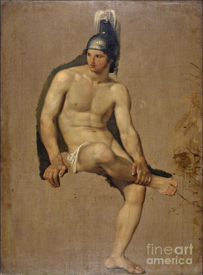 Study Of A Sitting Warrior Drawing by Heritage Images Study Of A Sitting Warrior Drawing by Heritage Images