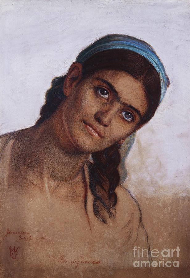 Study Of A Syrian Woman, 1876 Painting by William Holman Hunt