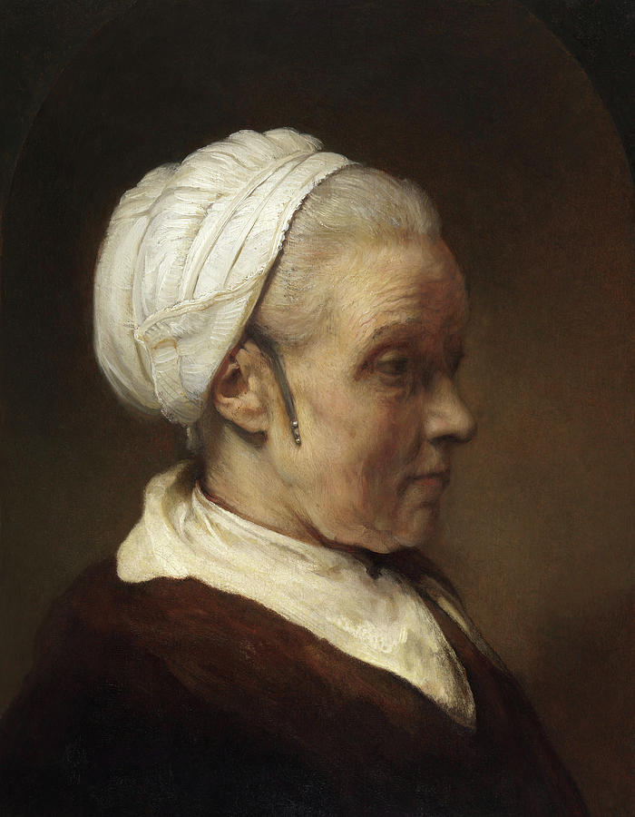 Rembrandt Van Rijn Painting - Study Of A Woman In A White Cap by Rembrandt van Rijn Rembrandt Van Rijn Painting - Study Of A Woman In A White Cap by Rembrandt van Rijn