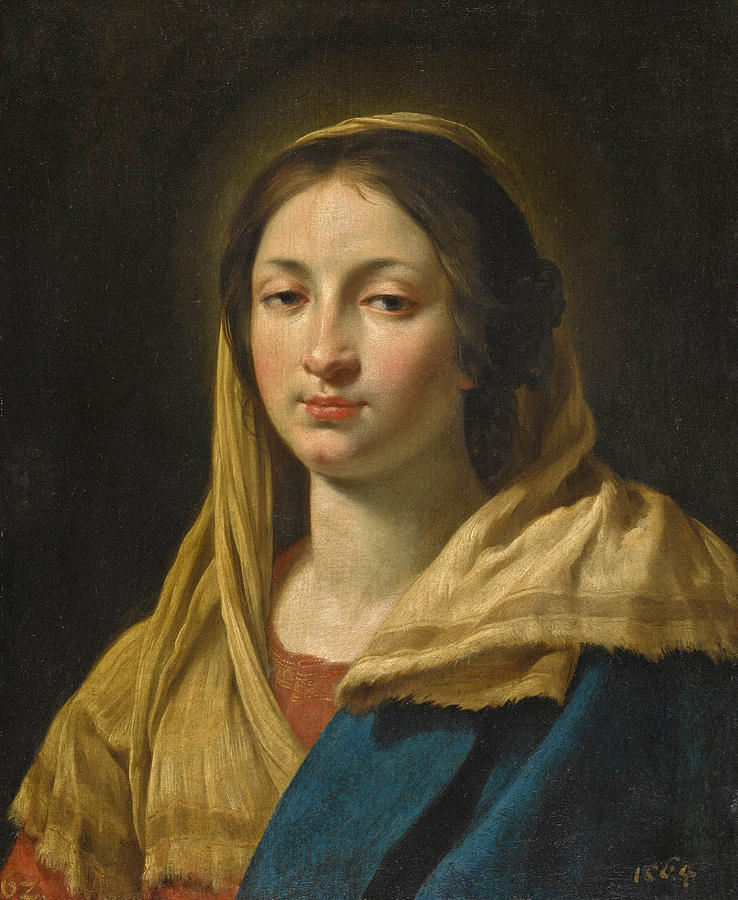 Study of a Young Woman as the Virgin Painting by Simon Vouet