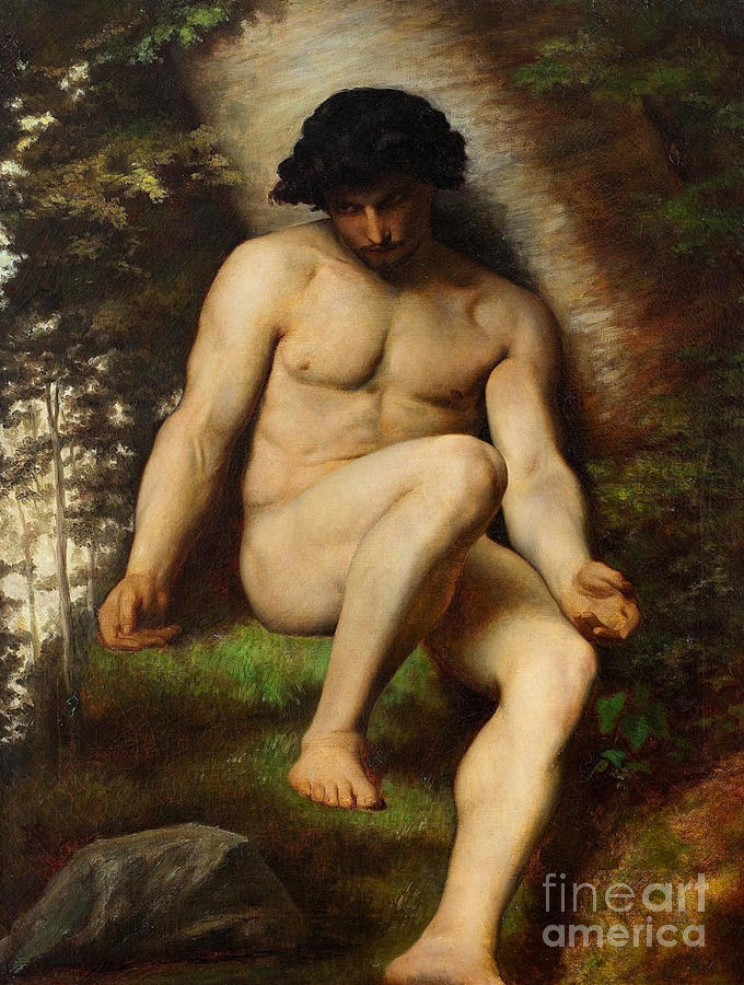 Study of Adam for Paradis perdu Painting by Alexandre Cabanel