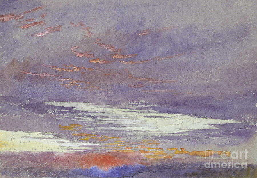 Study Of Dawn Purple Clouds, March 1868 By John Ruskin Painting by John Ruskin